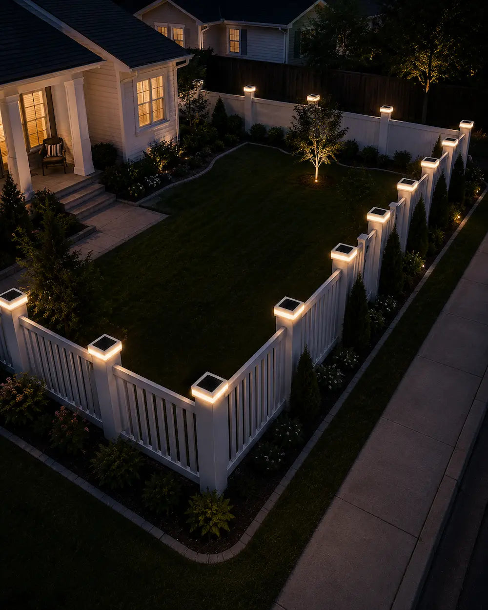 EverGlow® Premium Solar Vinyl Fence Post Light