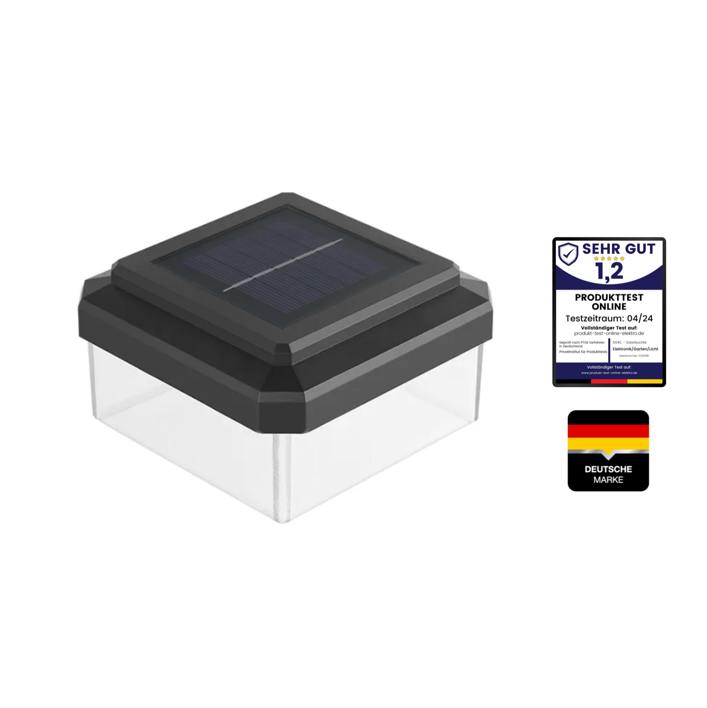 60x60 Stanghegn Solcellelampe - 2 stk. sæt