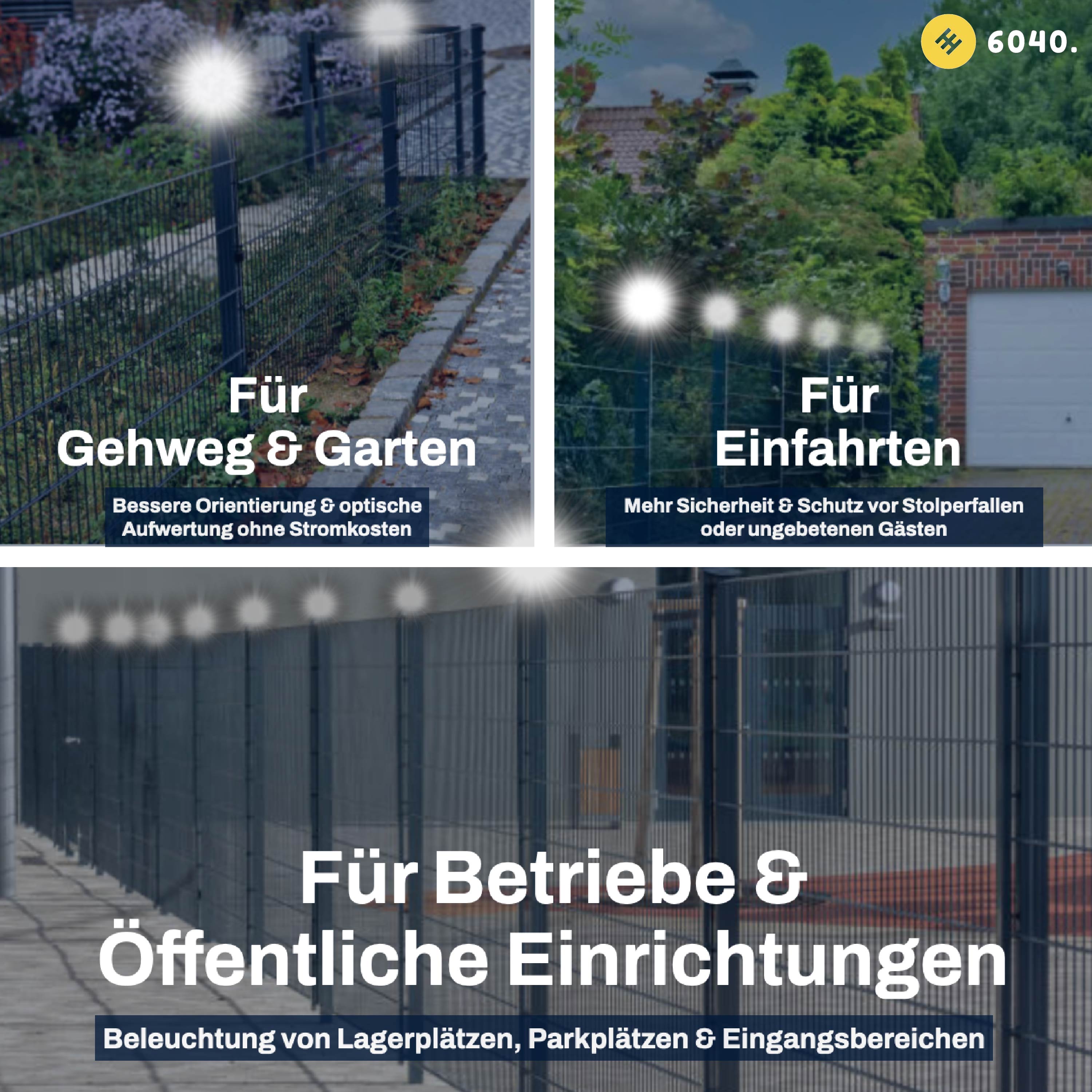 6040 Saulės tvoros šviestuvas LED Amazon generinis
