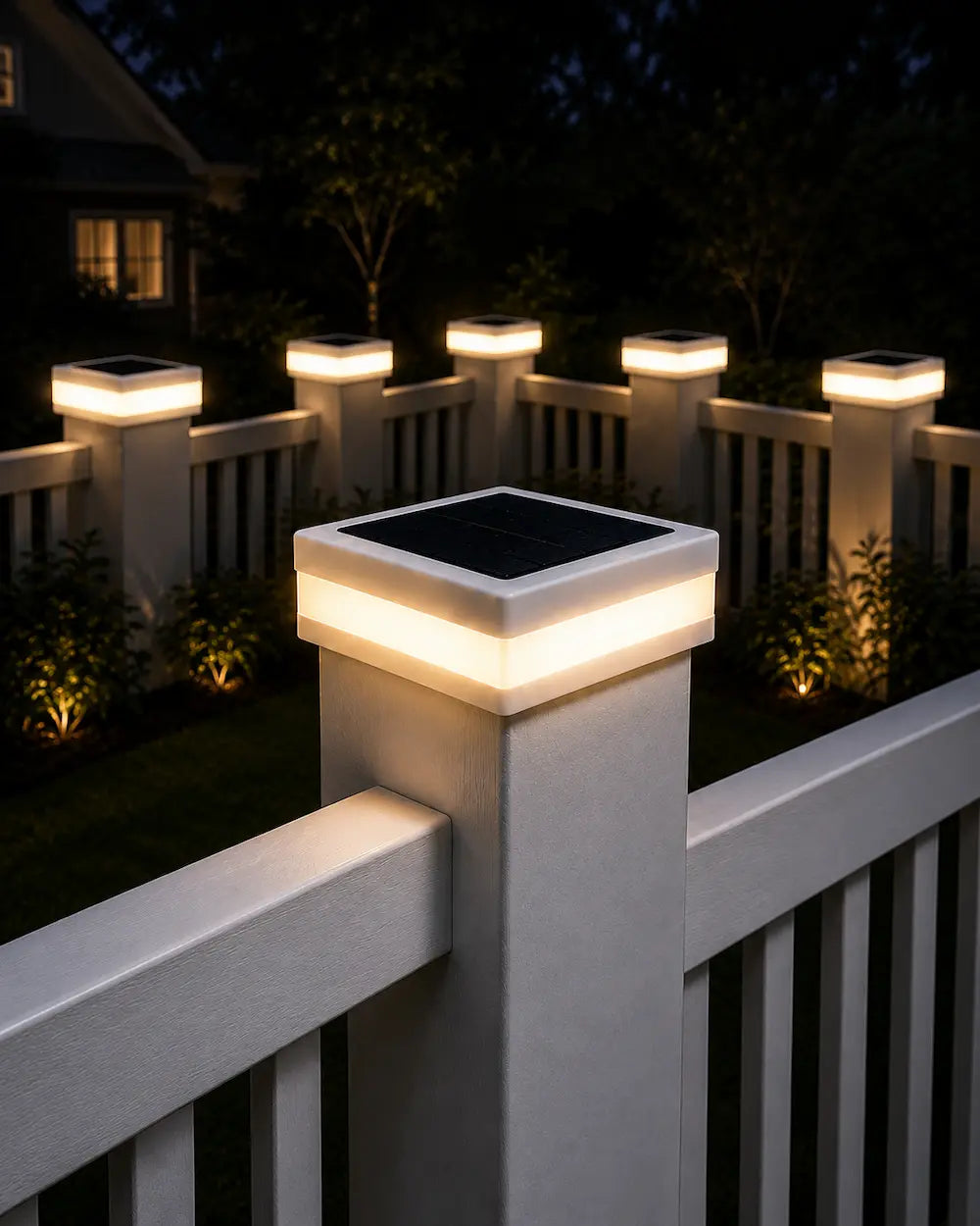 EverGlow® Premium Solar Vinyl Fence Post Light