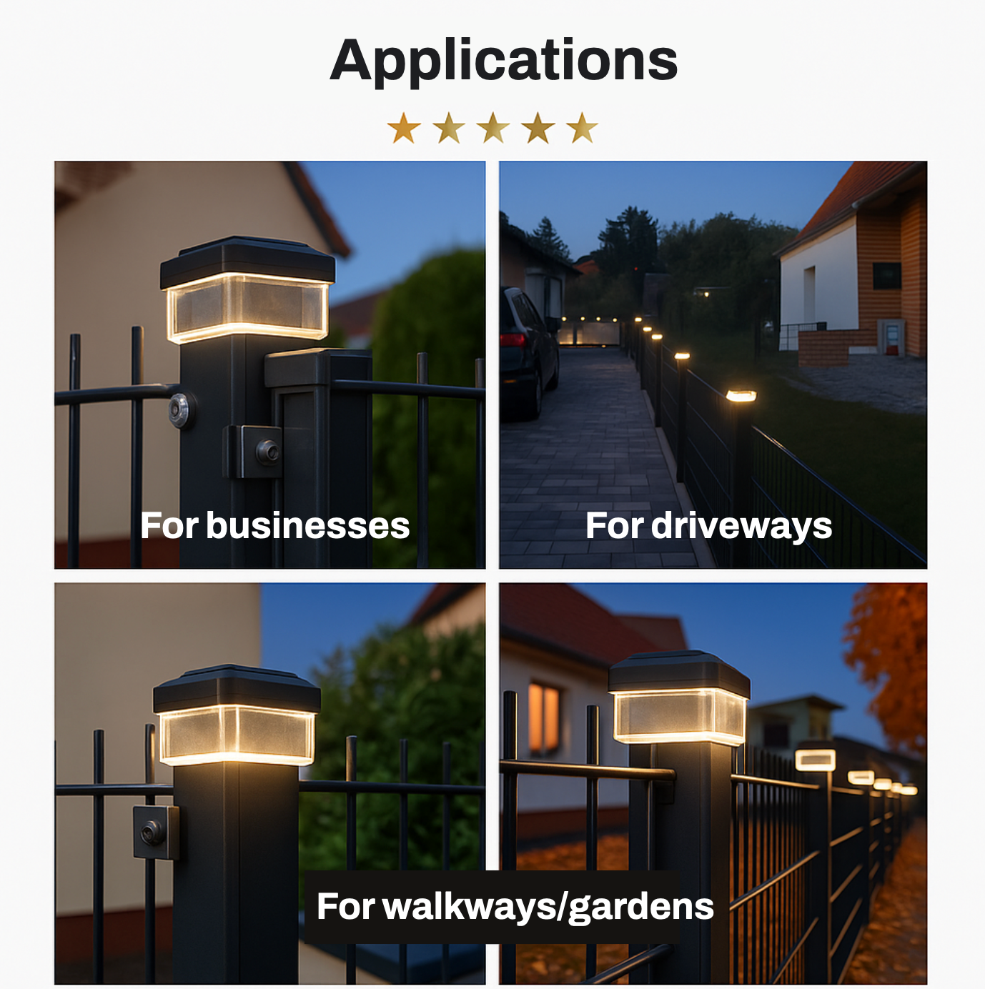 6040 Saulės tvoros šviestuvas LED tarptautinis