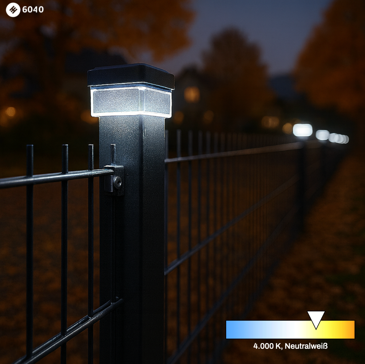 60x60 Stanghegn Solcellelampe - 2 stk. sæt